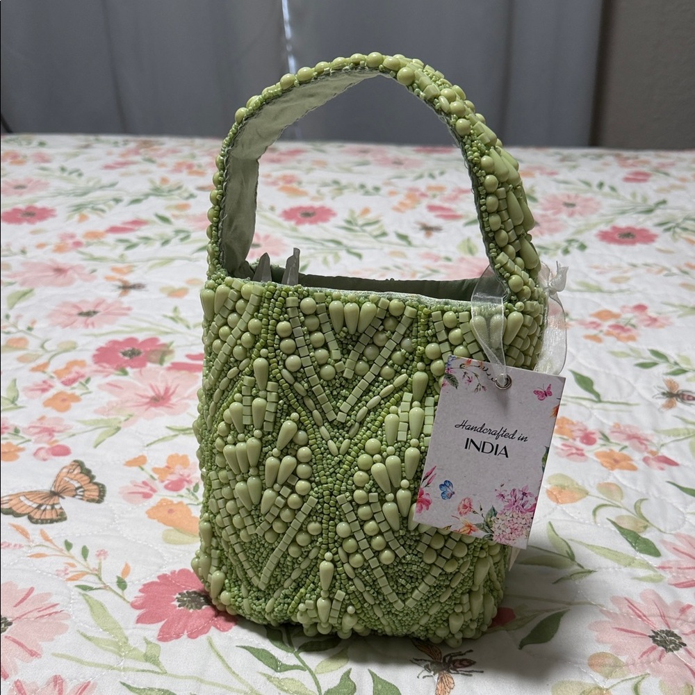 Handcrafted in India Mini Bag in Light Green